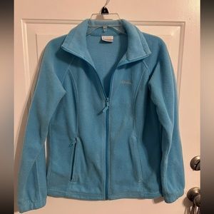 Columbia Light Blue Fleece Jacket Size Small